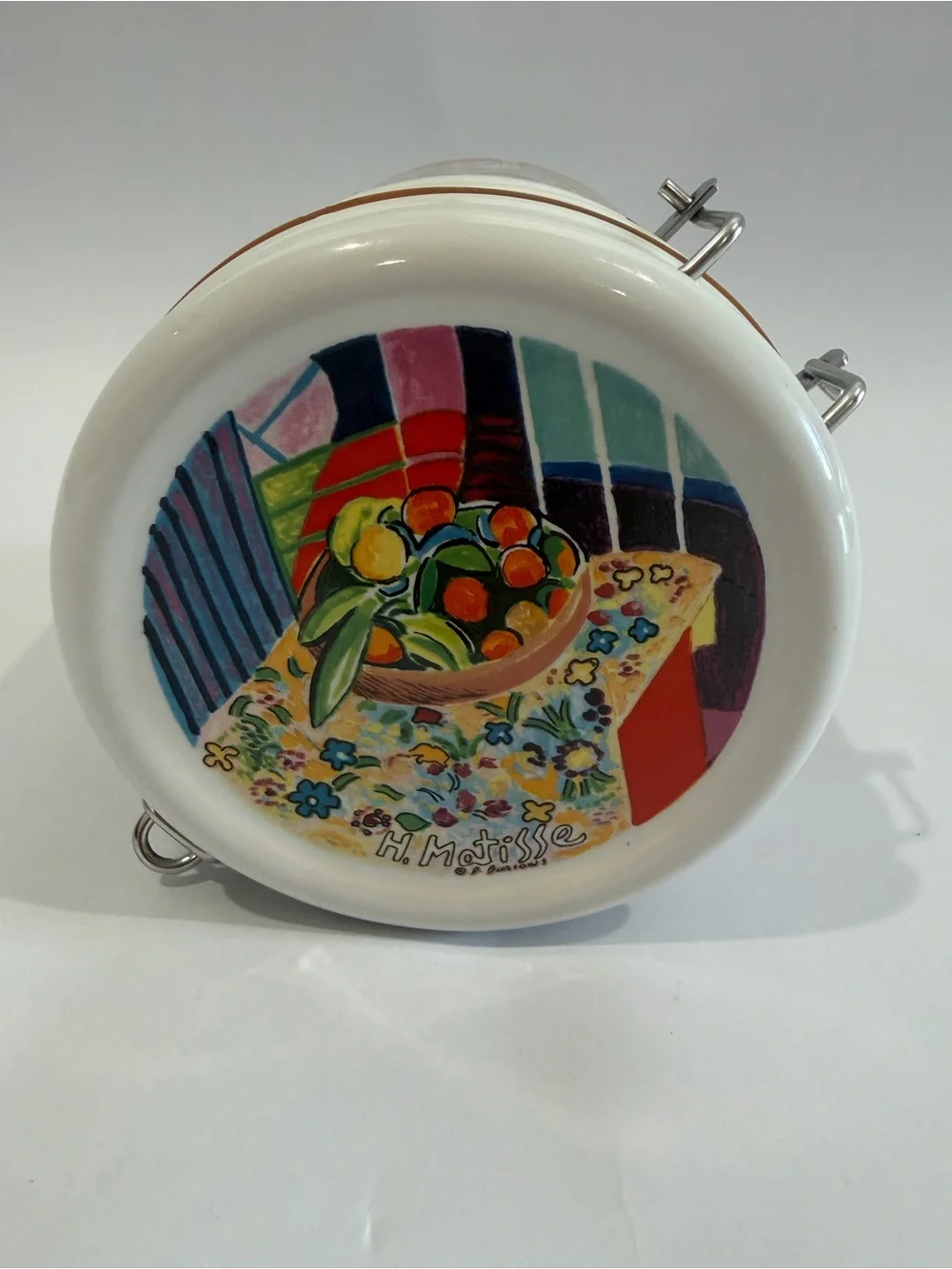 Multicolor Vintage Ceramic Airtight Food Storage Jar with Clamp Lid